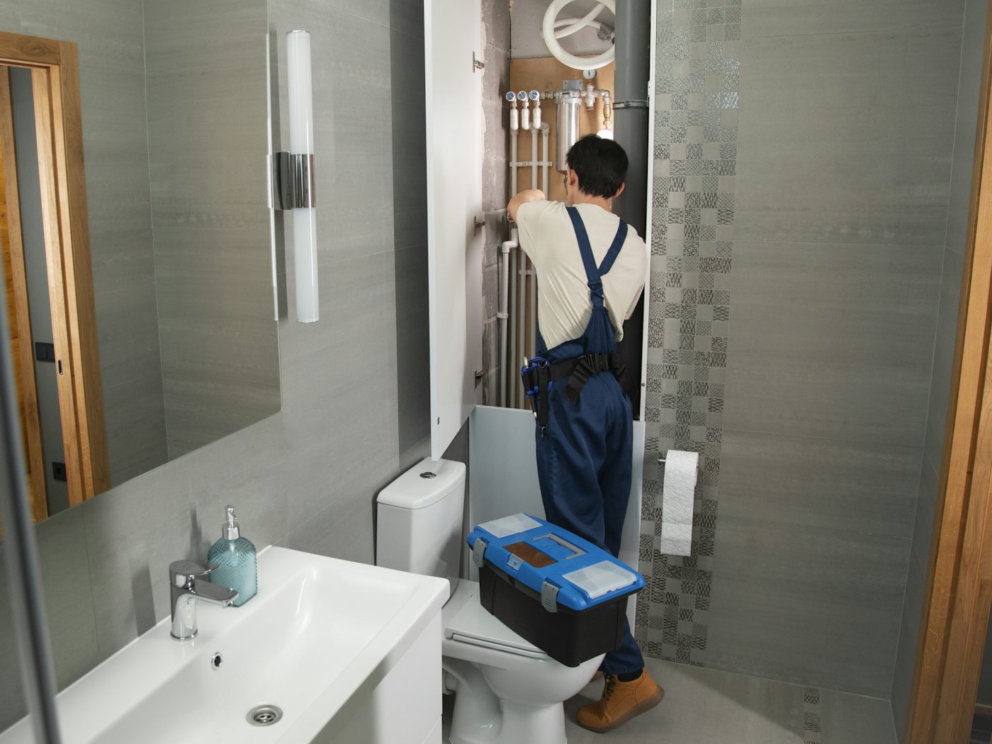 Plumbing business at work
