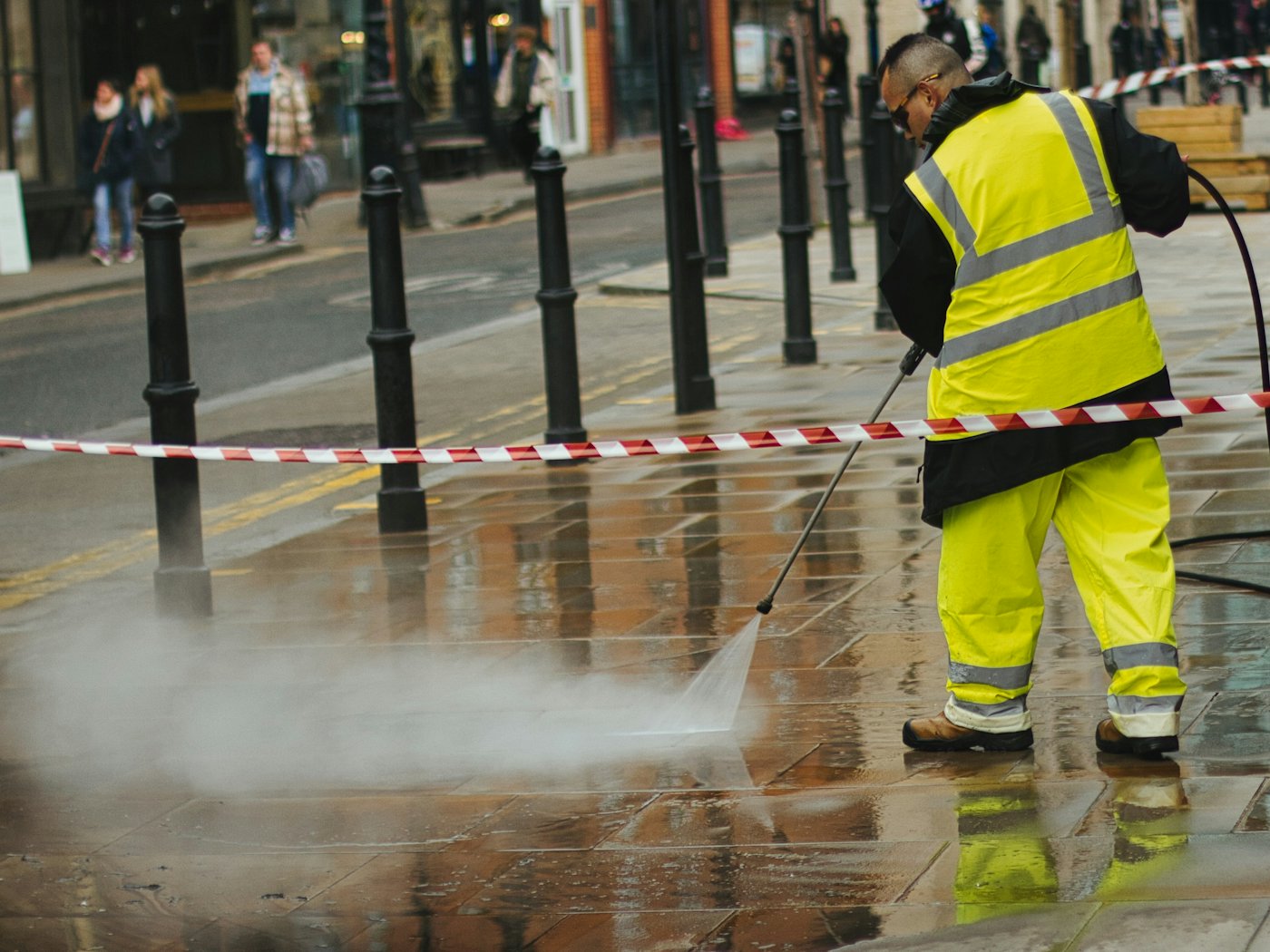 Pressure Washing business at work